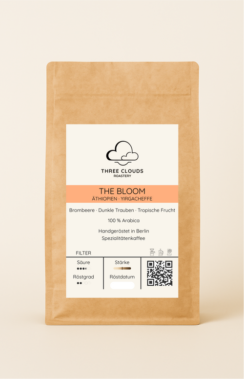 Filterkaffee The Bloom – Yirgacheffe Aramo (Natural), Erdbeer & Brombeere, seidig