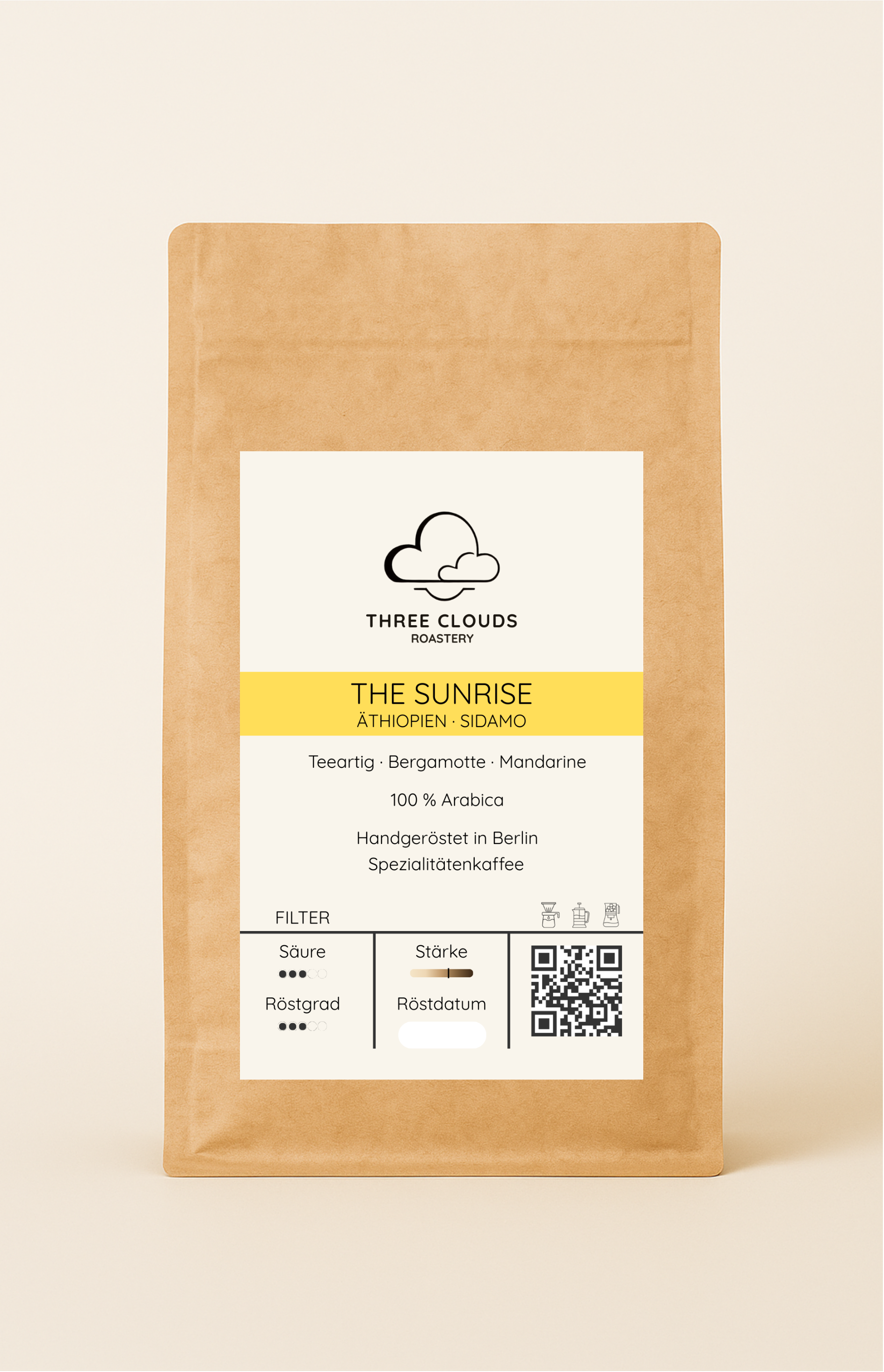 Filterkaffee The Sunrise – Ethiopia Sidamo (teeartig, Zitrus & Bergamotte)